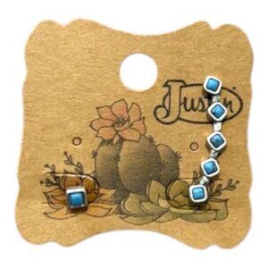 New Justin Ear Climber Earring w/ Square Stud